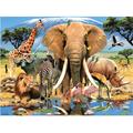 Howard Robinson "Afrika Super 3D Puzzle Karte, lentikulär, Mehrfarbig