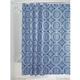 iDesign Medallion Textil Duschvorhang | 183 cm x 183 cm Duschabtrennung für Badewanne und Duschwanne | Vorhang aus Stoff mit verstärkter Oberkante | Polyester blau