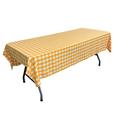 La Leinen Gingham Karo Tischdecke, rechteckig, Polyester, Dark Yellow/White, 152.4 x 259 x 0.04 cm