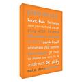 Feel Good Art Aufbewahrungsbox aus Segeltuch Kids Rules, A3, 30,5 x 40,6 x 3,8 cm, Orange