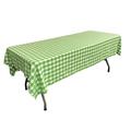 La Leinen Gingham Karo Tischdecke, rechteckig, Polyester, Lime/White, 152.4 x 259 x 0.04 cm