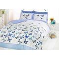 art Größe Single Bettbezug und 2 Kissenbezüge Bett-Set, Polycotton, Blau