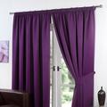 Dreamscene Luxuriöse Thermo Bleistiftfalten Blackout Vorhänge, Polyester, Pflaume violett, 66 x 84 cm