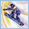 Riolis 1414 Kreuzstich-Set Snowboarder, Baumwolle, Mehrfarbig, 40 x 40 x 0.1 cm