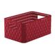 Rotho 1115202255 Aufbewahrungskiste Dekobox Country in Rattan-Optik aus Kunststoff (PP), Format A5, Inhalt ca. 6 l, ca. 28 x 18.5 x 12.6 cm (LxBxH), rot