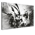 LANA KK - Leinwandbild "Graf Fire SW" abstraktes Design auf Echtholz-Keilrahmen – Fotoleinwand-Kunstdruck in schwarz, einteilig & fertig gerahmt in 120x80cm