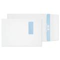 Blake Premium Secure TR9901 Reißfeste FAlten-Versandtasche Haftklebung Mit Fenster Weiß C4 324 x 229 mm 125g/m² | 100 Stück