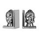 Premier Housewares Buchstütze Buddha, Keramik, 2er-Set, silber