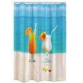 RIDDER 48310S-350 Duschvorhang Textil ca. 180 x 200 cm, Sex on the beach inklusive Ringe