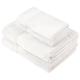 Pinzon by Amazon Handtuchset aus Baumwolle, Weiß, 2 Bade- und 2 Handtücher, 600g/m²
