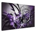 LANA KK - Leinwandbild "Grow Purple" abstraktes Design auf Echtholz-Keilrahmen – Fotoleinwand-Kunstdruck in lila, einteilig & fertig gerahmt in 100x70cm