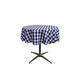 LA Linen Poly Checkered Round Tablecloth, Polyester, Royal/Weiß, 147.32 x 147.32 x 0.04 cm