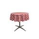 LA Linen Poly Checkered Round Tablecloth, Polyester, rot/weiß, 147.32 x 147.32 x 0.04 cm