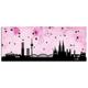 Dsign24 EG312500835 HD Echt-Glas Bild, City Skyline Köln Sterne Wandbild Druck auf Glas, XXL, 125 x 50 cm, rosa