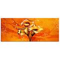 Dsign24 EG312500122 HD Echt-Glas Bild, Cool Calla Wandbild Druck auf Glas, XXL, 125 x 50 cm, orange