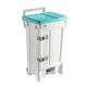 TTS Cleaning 00005724 open-up Aufbewahrungsbox aus Polypropylen mit Tür, Deckel grün, 125 mm Rollen, Kapazität 90 Liter, weiß