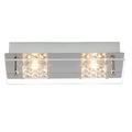 Brilliant Martino Wand und Deckenleuchte, 2-flammig, LED integriert, 2x 5 W, 420lm, 3000K, Metall Glas, chrom/transparent G94265/15