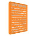 Feel Good Art Wandschmuck 36 x 24 cm, A1, moderner Rules, verschiedene Schriftarten, Keilrahmen, Orange