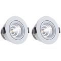 Sensati Kleine exklusive Design LED Einbauleuchte Downlight Spot Set zu 2 Stück, schwenkbar, dimmbar 544 lm, inklusive Treiber, Gehäusefarbe weiß, kaltweiß T105 2 CW W