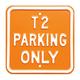 Rot Hot Lemon 12 x 12 Zoll galvansed Stahl VW T2 Parking Only schwer Pflicht Zeichen, orange