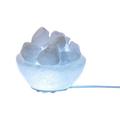 HIMALAYA SALT DREAMS - Beleuchtete Salzkristallschale PETITE Rund White Line, inklusive LED-Elektrik