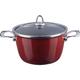 Kochstar 33603024 Fleischkasserolle "Copper Core Cookware" mit Glasdeckel 24 cm, bordeaux