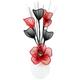 Flourish 813 Hand 791612 Sprayed Vase mit Rotem Mini-Blume, Weiß