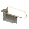 WOFI Wandleuchte, 1-flammig Jil 1 x LED / 8 W, 12, 5 x 12 x 20 cm, 3000 k, 700 lm, Energieeffizenzklasse A+ inklusive Schalter, nickel matt/chrom 4835.01.54.0000