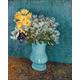 Kunstdruck auf Leinwand. Vase mit Flieder, Margeriten und Anemonen. Bild von Vincent Van Gogh