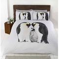 Pinguine Fotografien Animal Quilt Bettbezug und 2 Kissenbezüge Bettwäsche Set, Polyester-, weiß, Doppelbett