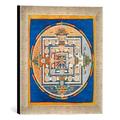 Gerahmtes Bild von AKG Anonymous Tibetische Thangka, Kunstdruck im hochwertigen handgefertigten Bilder-Rahmen, 30x30 cm, Silber raya