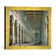 Gerahmtes Bild von Giovanni Paolo Pannini or Panini Interior of the Church of San Paolo Fuori le Mura, Rome, 1750", Kunstdruck im hochwertigen handgefertigten Bilder-Rahmen, 40x30 cm, Gold raya