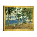Gerahmtes Bild von Paul Gauguin Gauguin/Küstenlandschaft Martinique/1887, Kunstdruck im hochwertigen handgefertigten Bilder-Rahmen, 60x40 cm, Gold raya