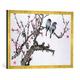 Gerahmtes Bild von Chinese School Pair of birds on a cherry branch, Hunan region, Republic Period (1912-49)", Kunstdruck im hochwertigen handgefertigten Bilder-Rahmen, 70x50 cm, Gold raya