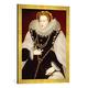 Gerahmtes Bild von AKG Anonymous Elisabeth I. von England/G.Gower, Kunstdruck im hochwertigen handgefertigten Bilder-Rahmen, 50x70 cm, Gold raya