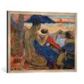 Gerahmtes Bild von Paul Gauguin Te Vaa, Kunstdruck im hochwertigen handgefertigten Bilder-Rahmen, 80x60 cm, Silber raya