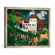 Gerahmtes Bild von Ernst-Ludwig KirchnerUnser Haus in den Wiesen, Kunstdruck im hochwertigen handgefertigten Bilder-Rahmen, 70x50 cm, Silber raya