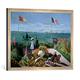 Gerahmtes Bild von Claude Monet The Terrace at Sainte-Adresse, 1867", Kunstdruck im hochwertigen handgefertigten Bilder-Rahmen, 70x50 cm, Silber raya