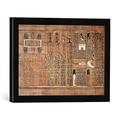 Gerahmtes Bild von 19th Dynasty Egyptian Detail depicting the deceased and his Ba, c.1250, Kunstdruck im hochwertigen handgefertigten Bilder-Rahmen, 40x30 cm, Schwarz matt