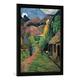 Gerahmtes Bild von Paul Gauguin "Straße ins Gebirge", Kunstdruck im hochwertigen handgefertigten Bilder-Rahmen, 50x70 cm, Schwarz matt