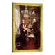 Gerahmtes Bild von Konrad Siemenroth "Bismarck (rechts) bei Kaiser Wilhelm I. im historischen Eckzimmer des Königlichen Palais", Kunstdruck im hochwertigen handgefertigten Bilder-Rahmen, 50x70 cm, Gold raya
