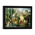 Gerahmtes Bild von Charles Le Brun The Triumph of Alexander, or the Entrance of Alexander into Babylon, c.1673, Kunstdruck im hochwertigen handgefertigten Bilder-Rahmen, 40x30 cm, Schwarz matt