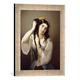 Gerahmtes Bild von Michele Cusa A Sicilian Playing with her Hair, Kunstdruck im hochwertigen handgefertigten Bilder-Rahmen, 30x40 cm, Silber raya
