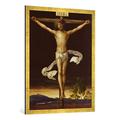 Gerahmtes Bild von Albrecht Dürer "Christus am Kreuz", Kunstdruck im hochwertigen handgefertigten Bilder-Rahmen, 70x100 cm, Gold raya