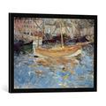 Gerahmtes Bild von Berthe Morisot Le Port de Nice, Kunstdruck im hochwertigen handgefertigten Bilder-Rahmen, 70x50 cm, Schwarz matt