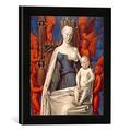 Gerahmtes Bild von Jean Fouquet Jean Fouquet, Madonna mit Kind, Kunstdruck im hochwertigen handgefertigten Bilder-Rahmen, 30x30 cm, Schwarz matt