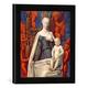 Gerahmtes Bild von Jean Fouquet Jean Fouquet, Madonna mit Kind, Kunstdruck im hochwertigen handgefertigten Bilder-Rahmen, 30x30 cm, Schwarz matt