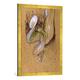 Gerahmtes Bild von Henri de Toulouse-Lautrec Loïe Fuller aux Folies Bergère, Kunstdruck im hochwertigen handgefertigten Bilder-Rahmen, 60x80 cm, Gold raya