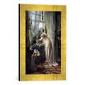 Gerahmtes Bild von Johann HamzaDer romantische Heiratsantrag, Kunstdruck im hochwertigen handgefertigten Bilder-Rahmen, 30x40 cm, Gold raya