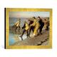 Gerahmtes Bild von Peter Severin Krøyer Fischer ziehen am Skagener Strand Netze, Kunstdruck im hochwertigen handgefertigten Bilder-Rahmen, 40x30 cm, Gold raya